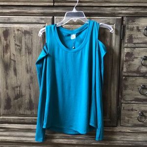 Calia open shoulder long sleeve shirt